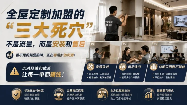 全屋定制加盟的“三大死穴”：不是流量，而是安装和售后