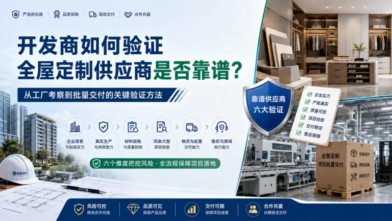 开发商如何验证全屋定制供应商是否靠谱？