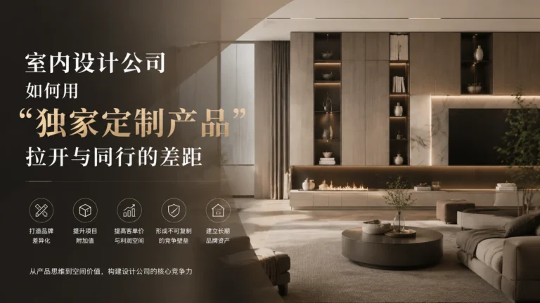 室内设计公司如何用“独家定制产品”拉开与同行的差距